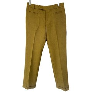 Anthropologie Cartonnier | Chartreuse Pleated Straight Leg Trousers